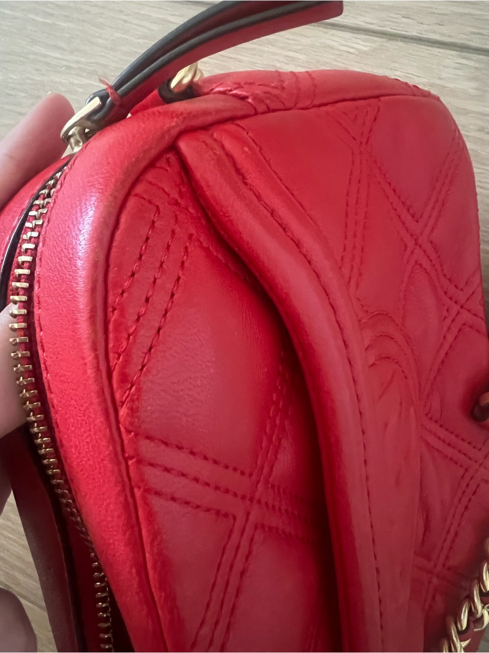 Tory Burch red fleming small Crossbody purse - Picture 5 of 11